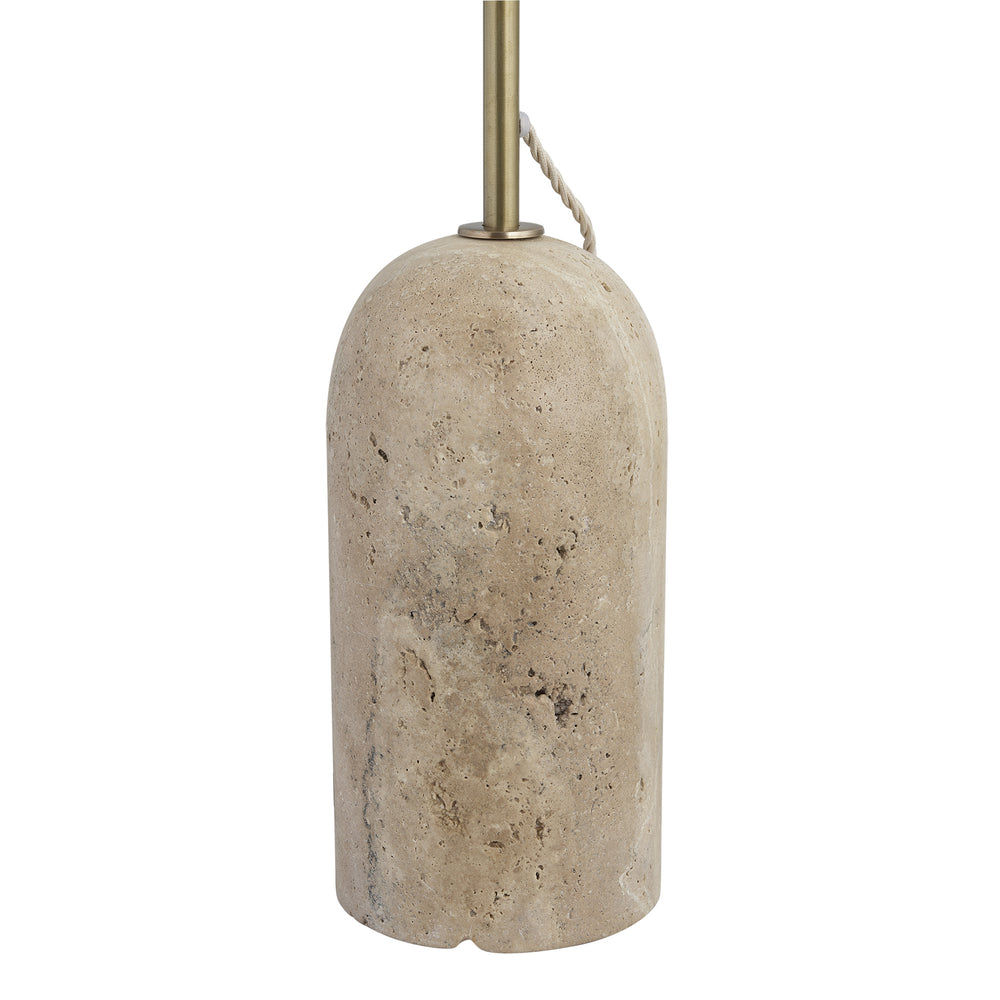 Travertine Cone Floor Lamp - Natural & Brass - Base Only