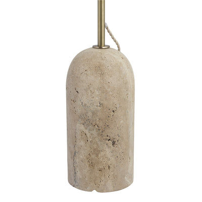 Travertine Cone Floor Lamp - Natural & Brass - Base Only