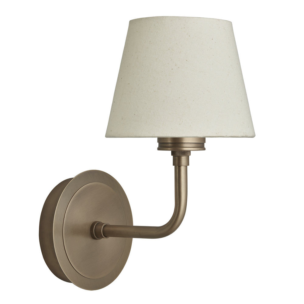 Albany Wall Light with Natural Cotton Shade in Brass, Product Code AL-WL-S-B-EM-S-NC-GB