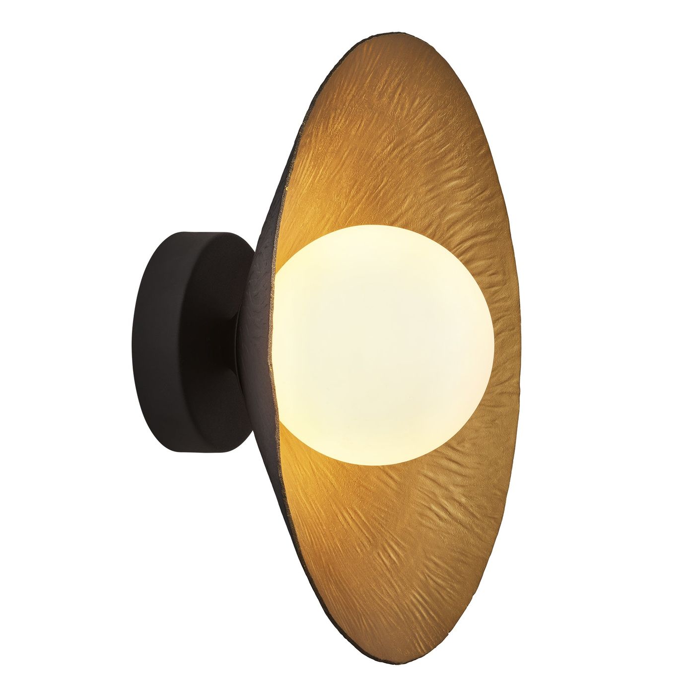 Brass and Black Flume Diffuser Wall Light - 12 Inch  - FH-WL12-B-BK