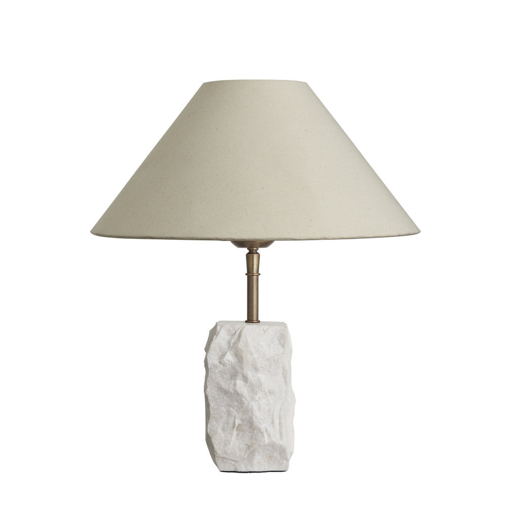 Marble Small Ridge Table Lamp - White