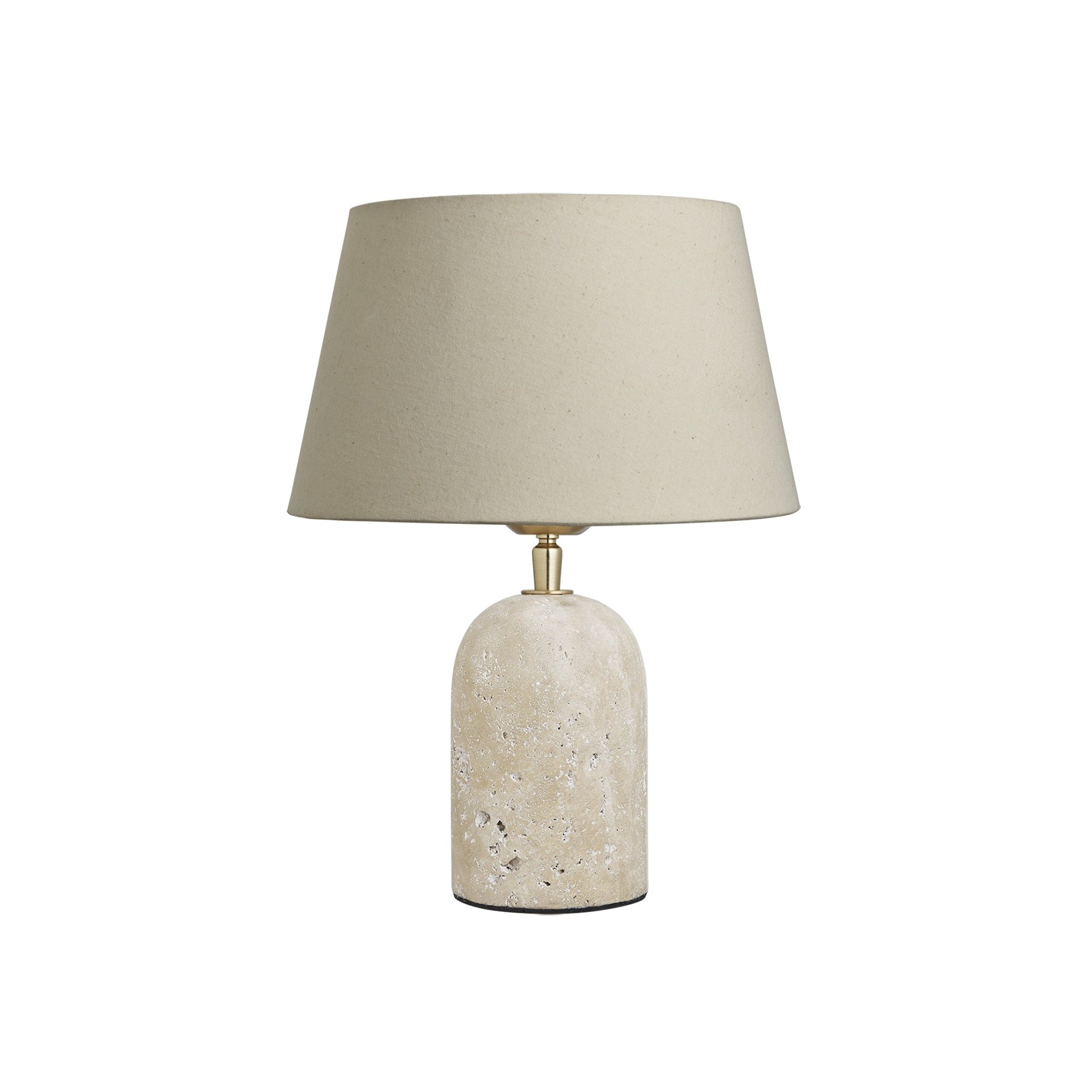 Travertine Cone Table Lamp Natural Cotton in Medium Empire Shade, Product Code TR-CSTL-EM-M-NC