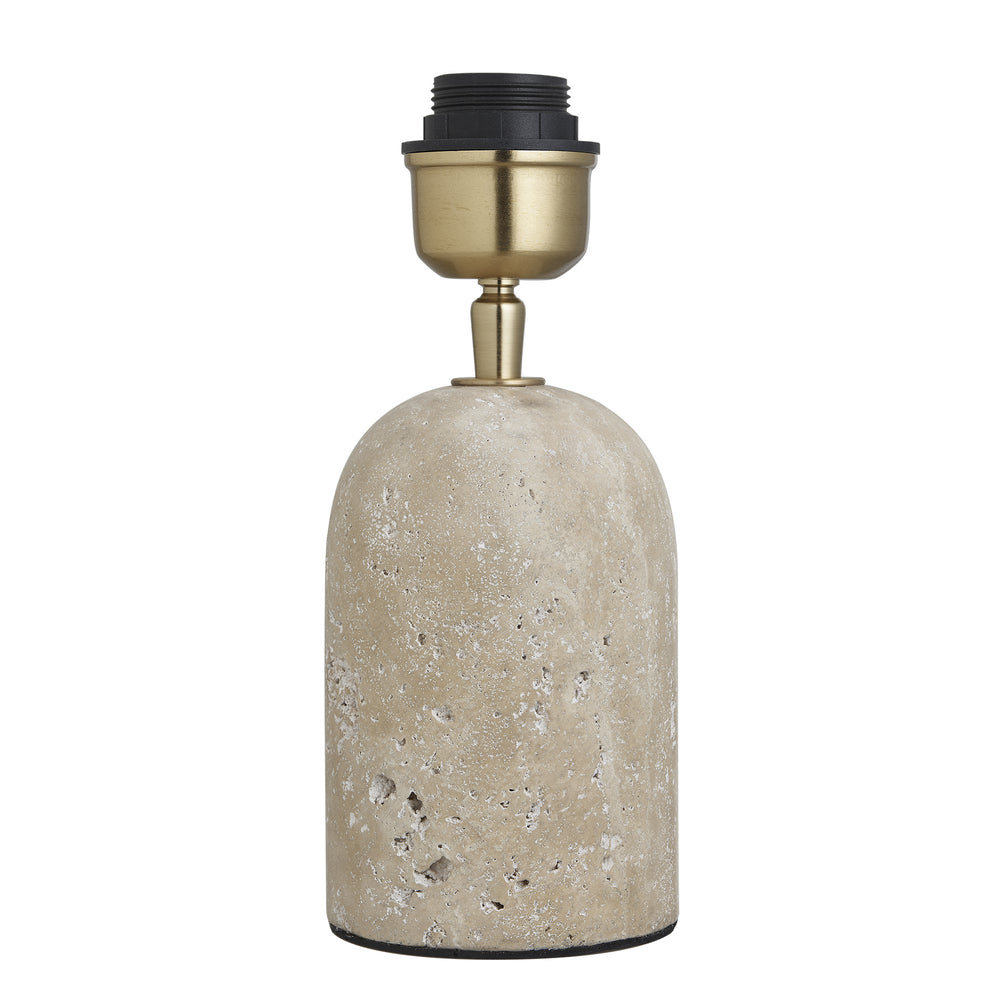 Travertine Cone Table Lamp Base Only with Brass Holder, Product Code TR-CSTL-NB-BO