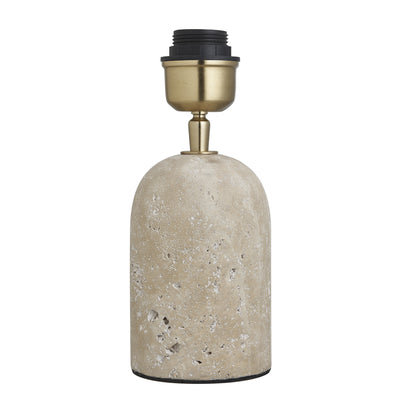 Travertine Cone Table Lamp - Natural & Brass - Base Only - Table Lamp & Floor Lamp Bases - Industville Lighting UK