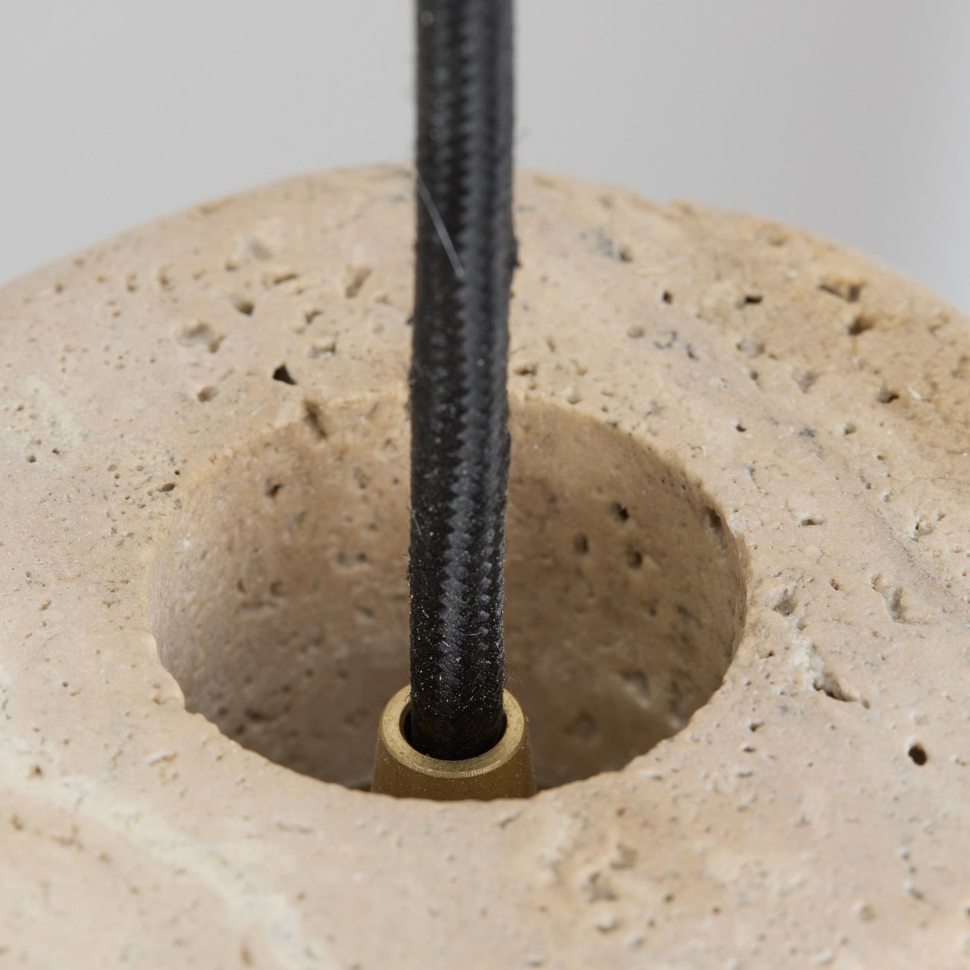 Travertine Cylinder Pendant Light - 4 inch - Natural