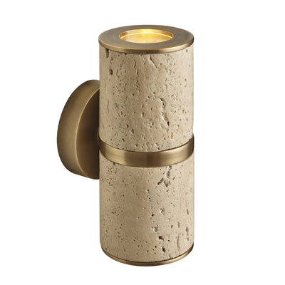 Travertine Outdoor & Bathroom Up Down Spot Light - Brass - Bathroom Lights - Industville Lighting UK