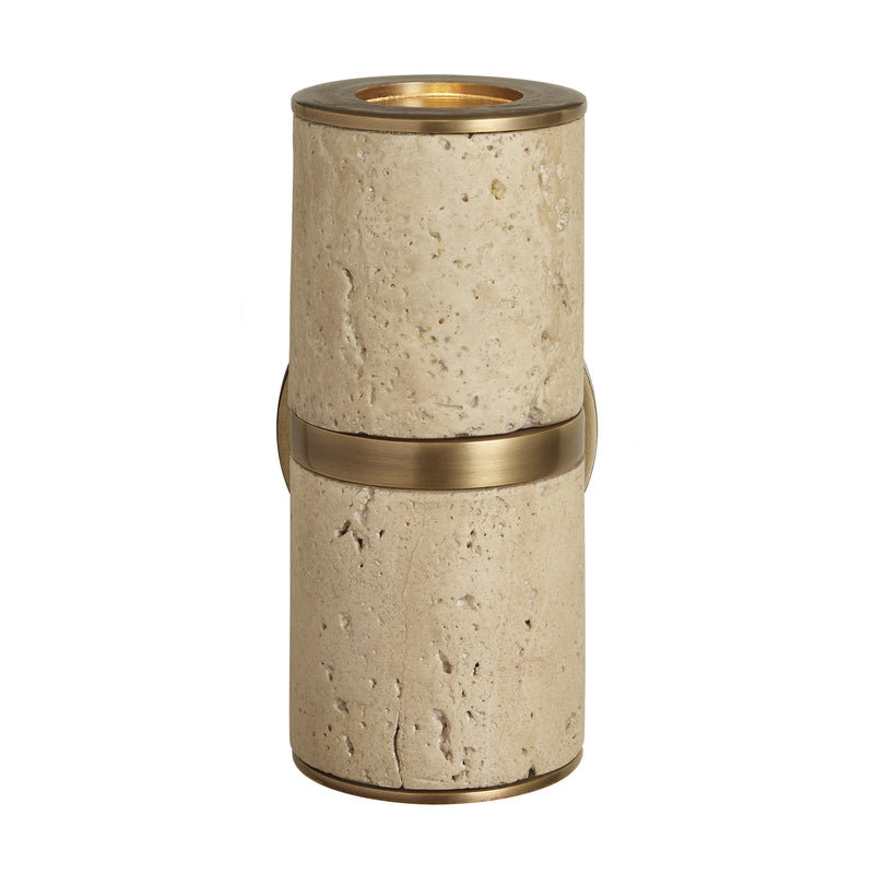 Travertine Outdoor & Bathroom Up Down Spot Light - Brass - Stone Lighting - Industville Lighting UK