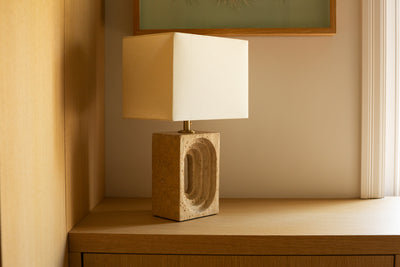 Travertine Rectangular Table Lamp - Stone Lighting - Industville Lighting UK