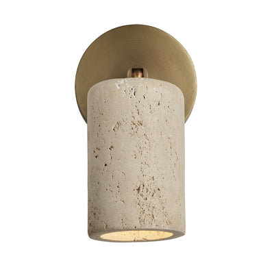 Travertine Spotlight - Single - Brass - Stone Lighting - Industville Lighting UK