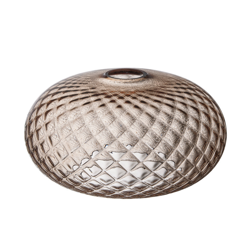 Textured Glass Round - Diamond - Mocha - Shade Only
