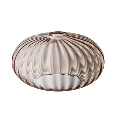 Textured Glass Round - Ribbed - Mocha - Shade Only - Lighting Shades & Lampshades - Industville Lighting UK