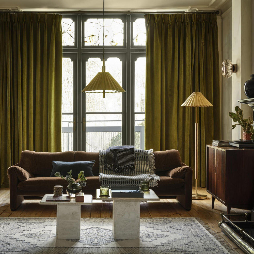 Wycombe Umbrella Pleated Pendant Light in Brass finish