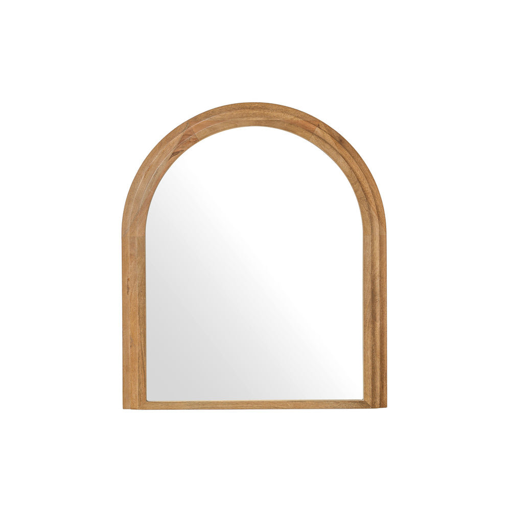 Walcott arch wall mirror with natural wood frame, 39-inch
