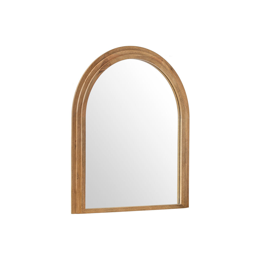 Walcott arch wall mirror with natural wood frame, 39-inch