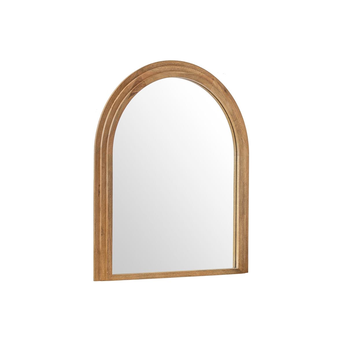 Walcott arch wall mirror with natural wood frame, 39-inch