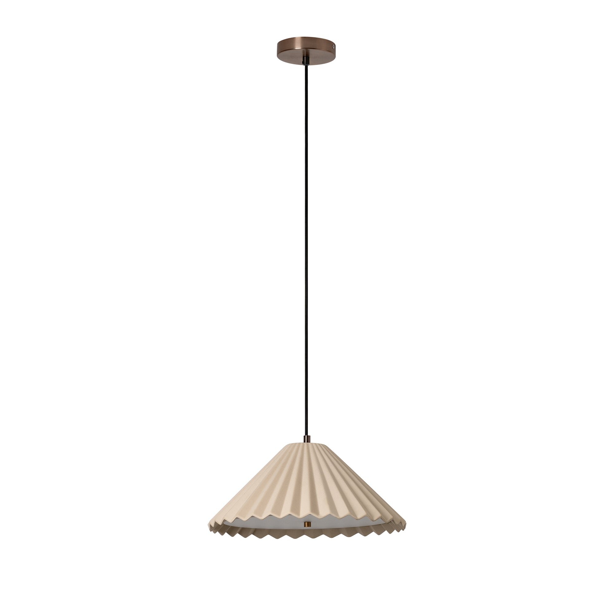 Wycombe Ceramic Umbrella Pleated Pendant Light in Natural finish