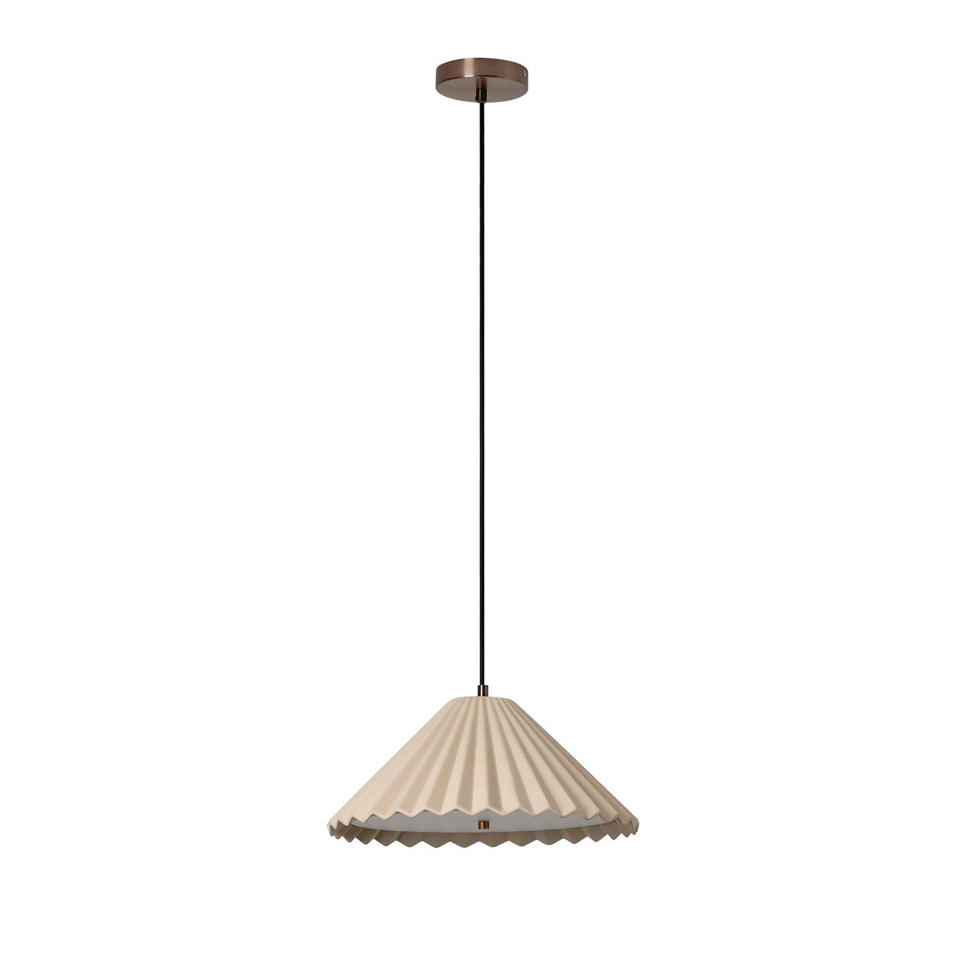 Wycombe Ceramic Umbrella Pleated Pendant Light in Natural finish