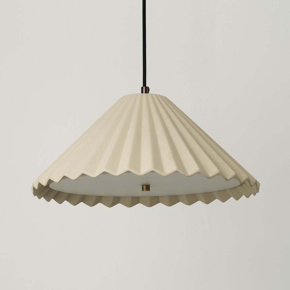 Wycombe Ceramic Umbrella Pleated Pendant Light in Natural finish