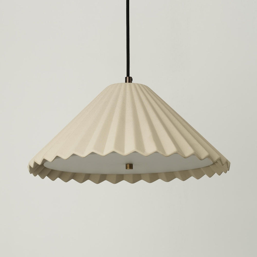 Wycombe Ceramic Umbrella Pleated Pendant Light in Natural finish