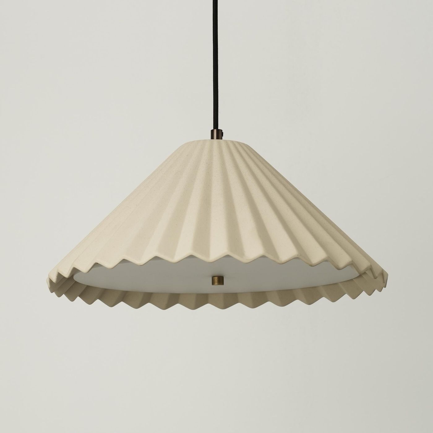 Wycombe Ceramic Umbrella Pleated Pendant Light in Natural finish