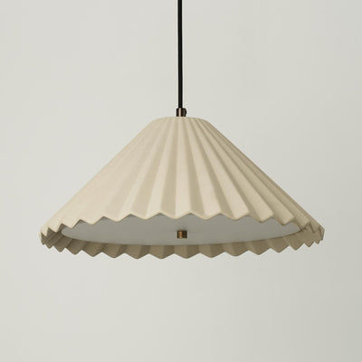 Wycombe Ceramic Umbrella Pleated Pendant Light in Natural finish