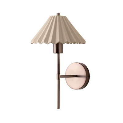 Wycombe Ceramic Umbrella  Pleated Wall Light in Natural finish
