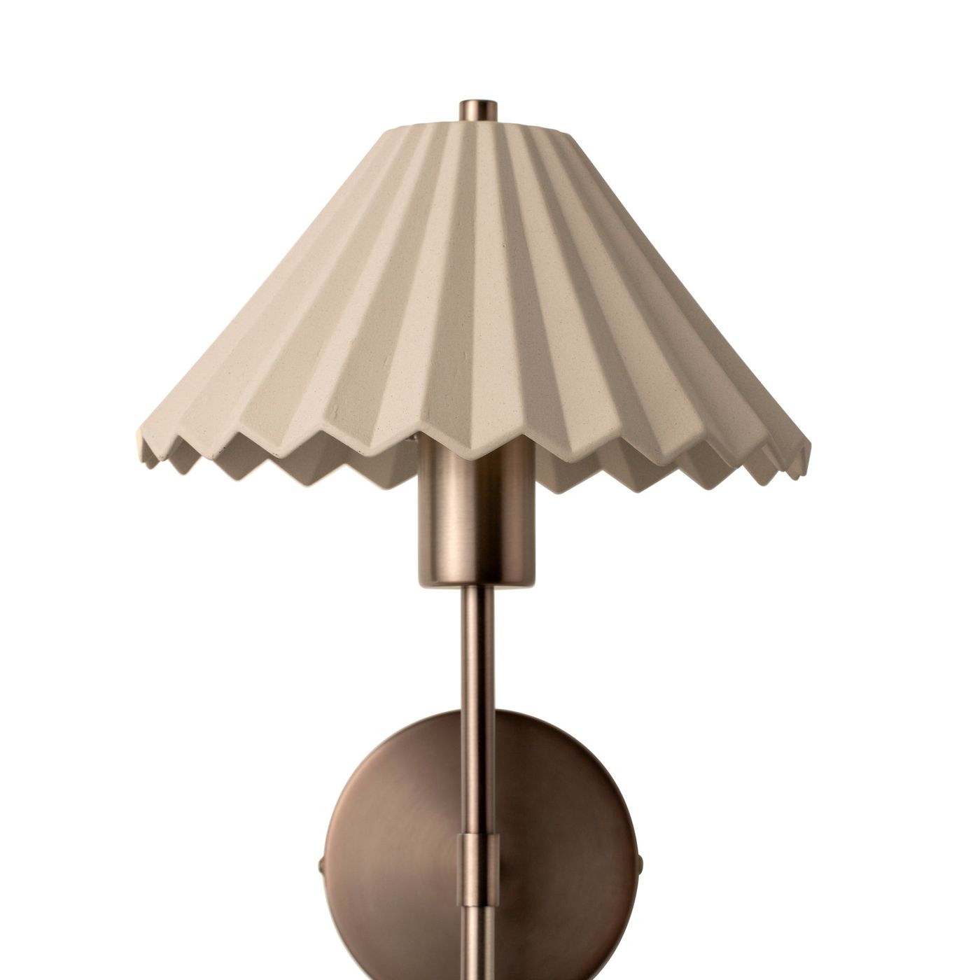 Wycombe Ceramic Umbrella  Pleated Wall Light in Natural finish close up