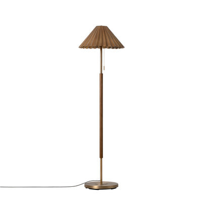 Wycombe Umbrella Pleated Floor Lamp - Brass - Floor Lamps - Industville Lighting UK