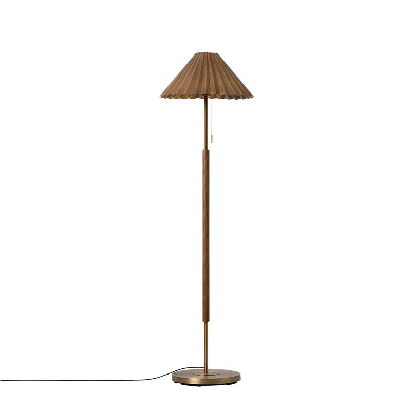 Wycombe Umbrella Pleated Floor Lamp in Brass
