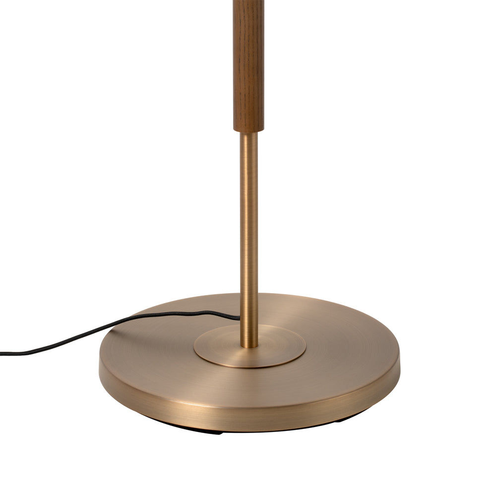 Wycombe Umbrella Pleated Floor Lamp in Brass close up of the base