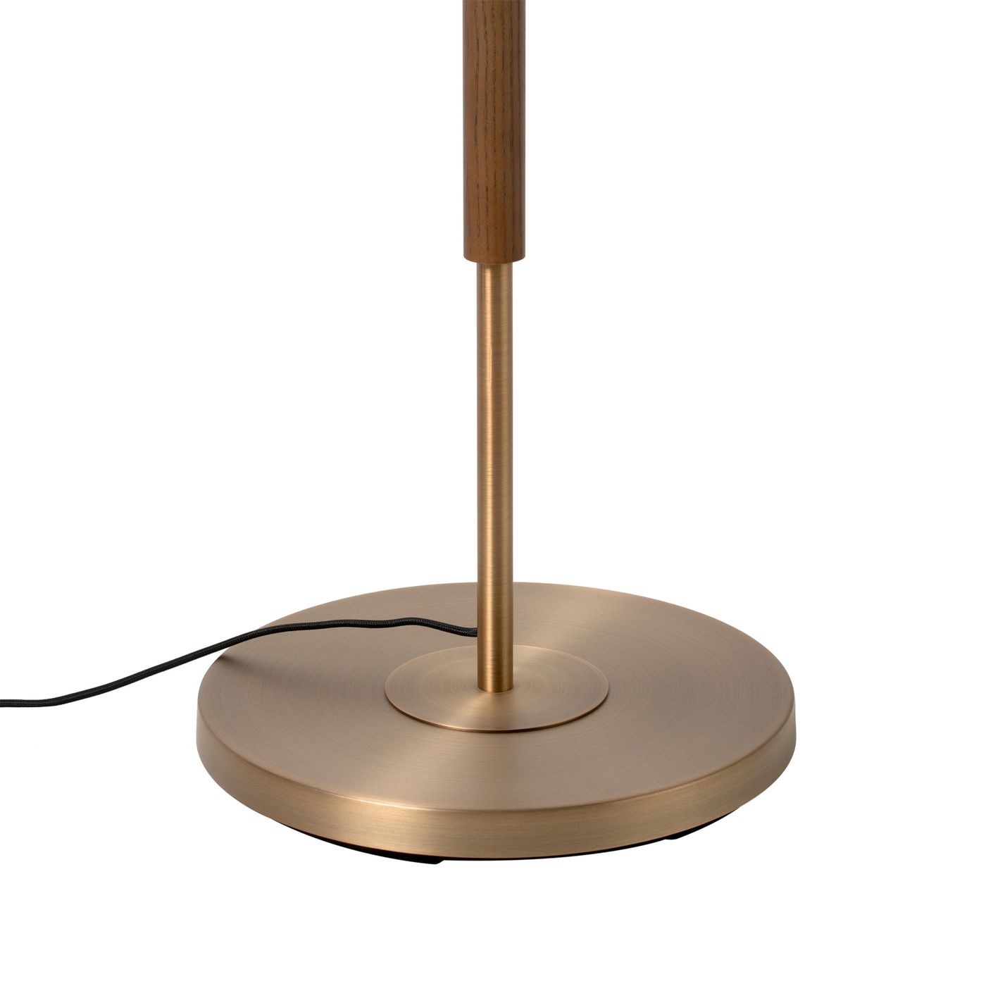 Wycombe Umbrella Pleated Floor Lamp in Brass close up of the base