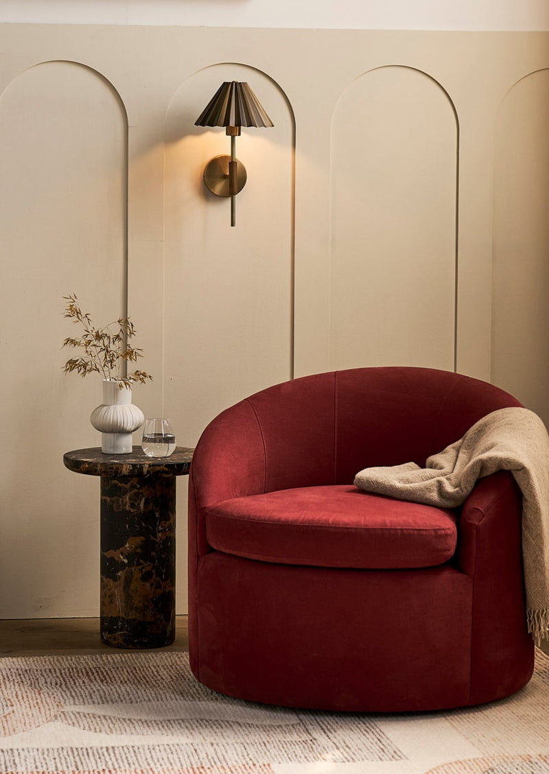Wycombe Umbrella Pleated Wall Light - Brass