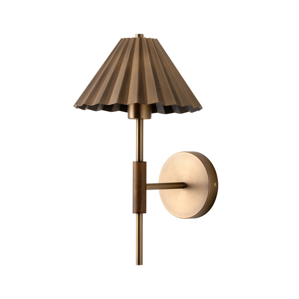 Wycombe Umbrella Pleated Wall Light in Brass