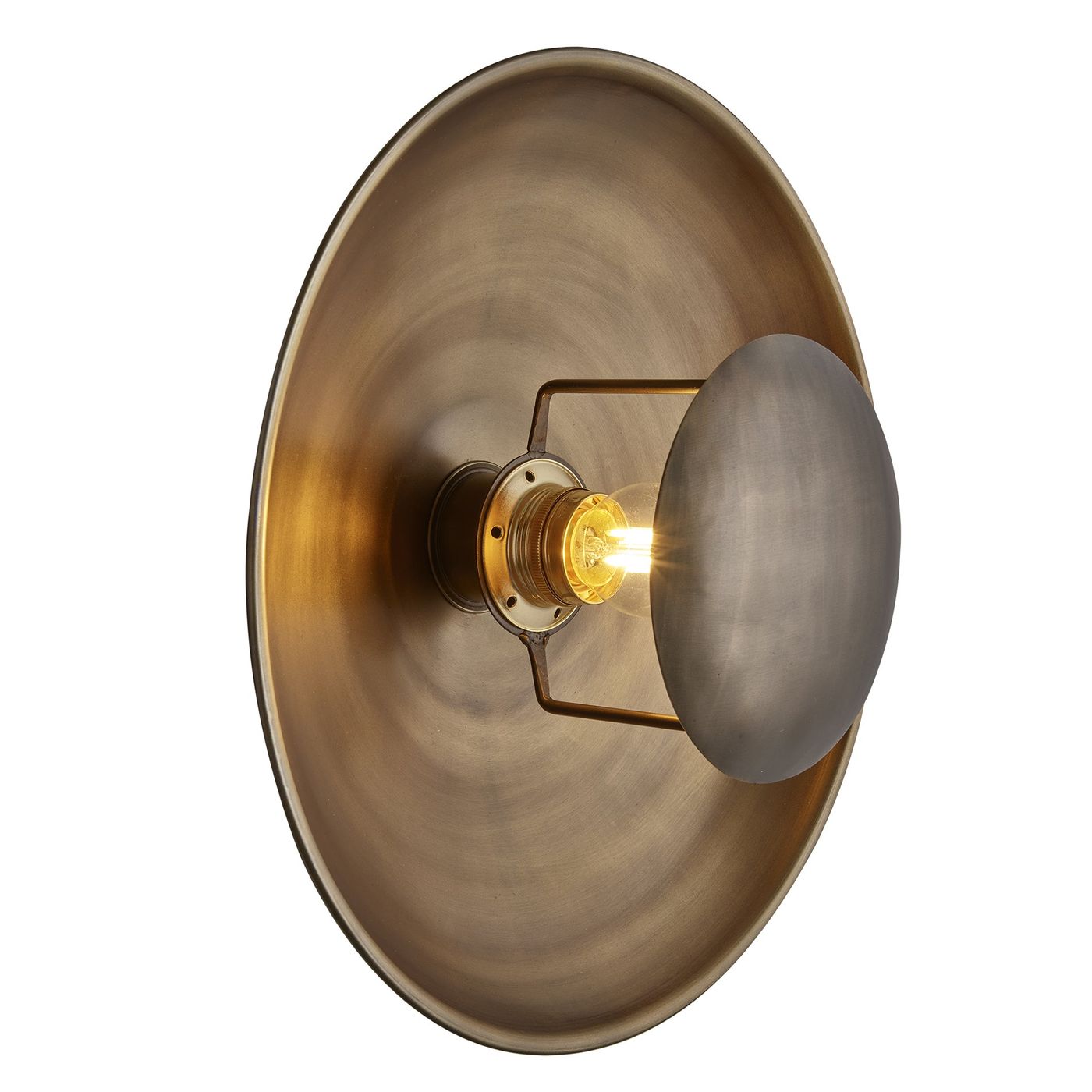 Brass Boston Round Metal Diffuser Wall Light Flush Mount  in 13 inch, Product code is BO-MD-WLFM13-B