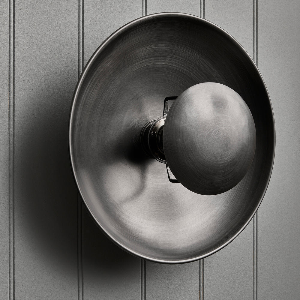 Pewter Boston Round Metal Diffuser Wall Light Flush Mount  in 13 inch, Product code is BO-MD-WLFM13-P