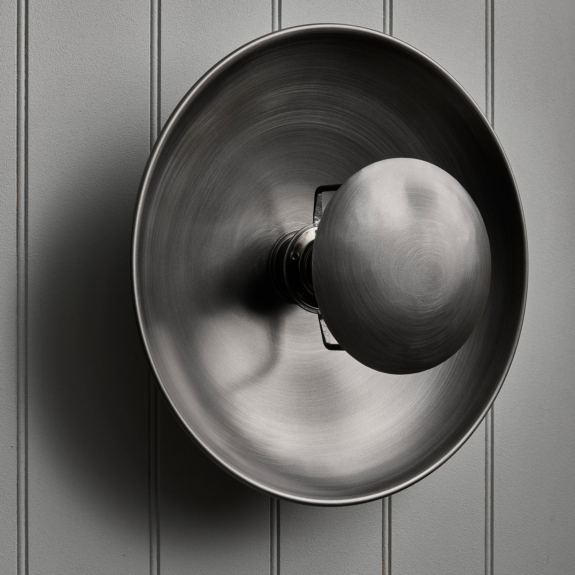Pewter Boston Round Metal Diffuser Wall Light Flush Mount  in 13 inch, Product code is BO-MD-WLFM13-P