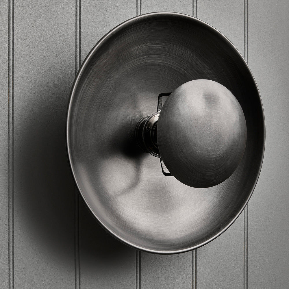 Pewter Boston Round Metal Diffuser Wall Light Flush Mount  in 13 inch, Product code is BO-MD-WLFM13-P