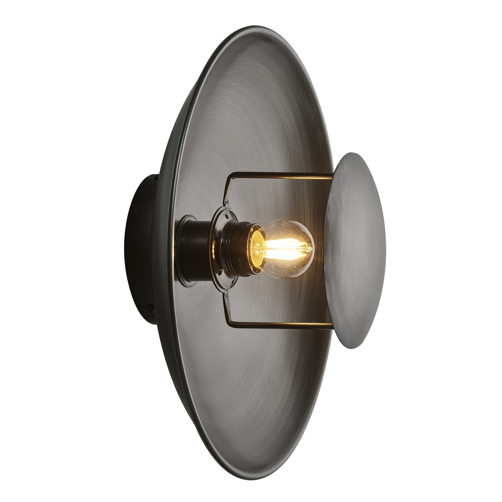 Pewter Boston Round Metal Diffuser Wall Light Flush Mount  in 13 inch, Product code is BO-MD-WLFM13-P