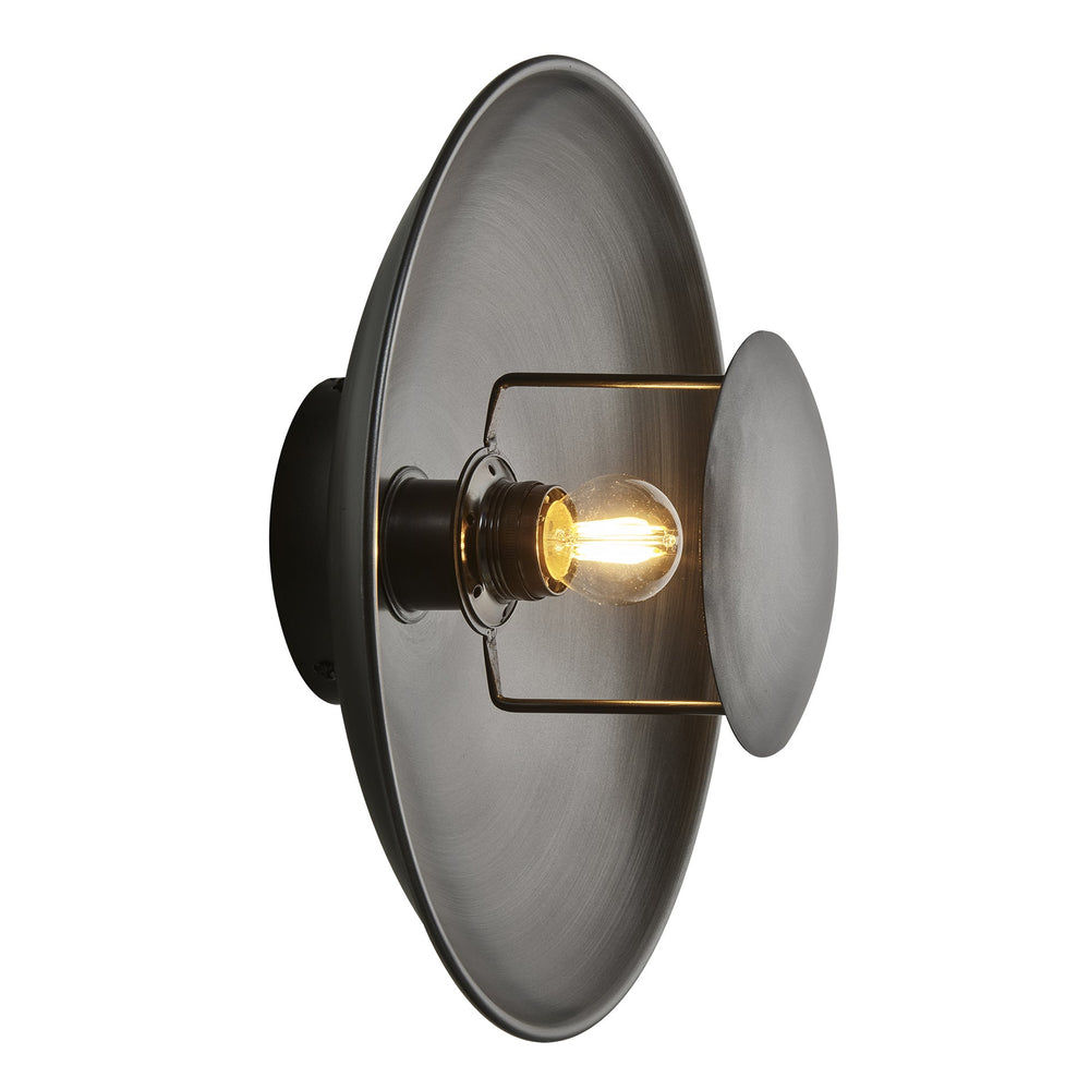 Pewter Boston Round Metal Diffuser Wall Light Flush Mount  in 13 inch, Product code is BO-MD-WLFM13-P