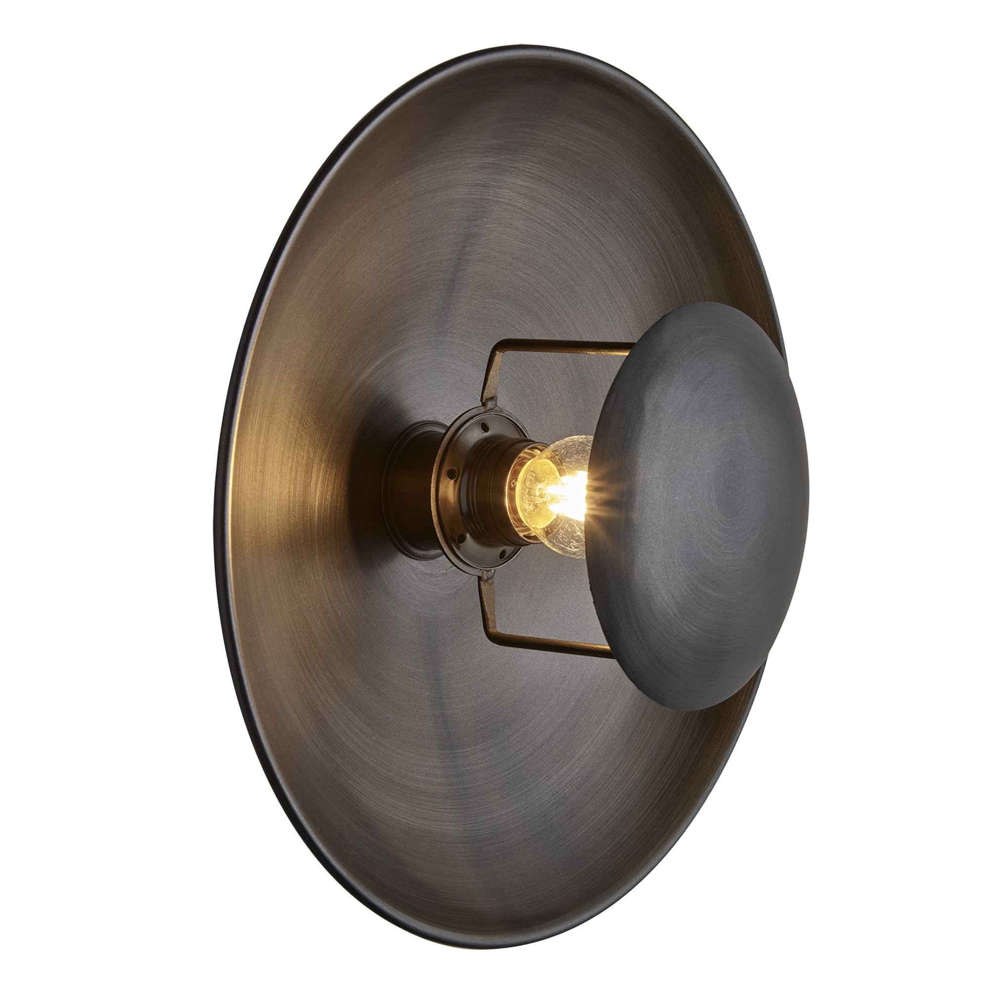 Pewter Boston Round Metal Diffuser Wall Light Flush Mount  in 13 inch, Product code is BO-MD-WLFM13-P
