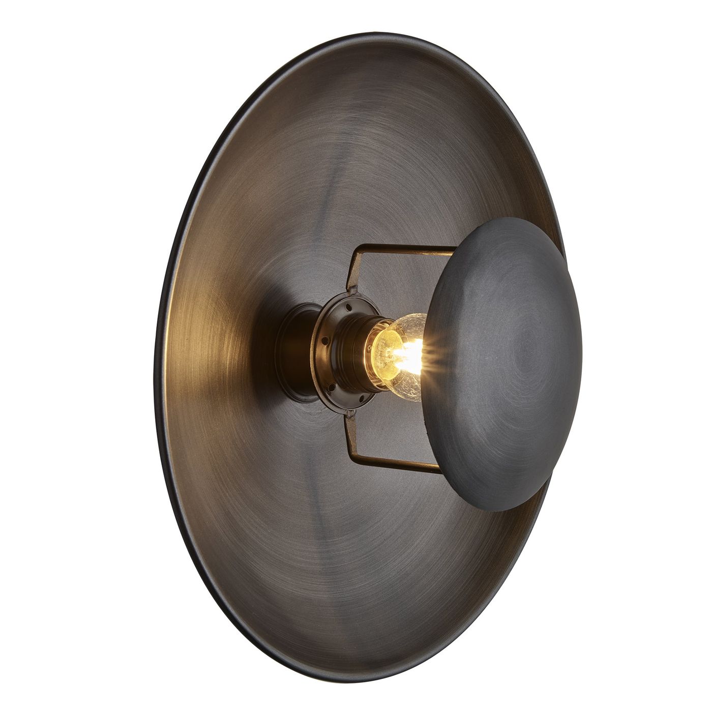 Pewter Boston Round Metal Diffuser Wall Light Flush Mount  in 13 inch, Product code is BO-MD-WLFM13-P