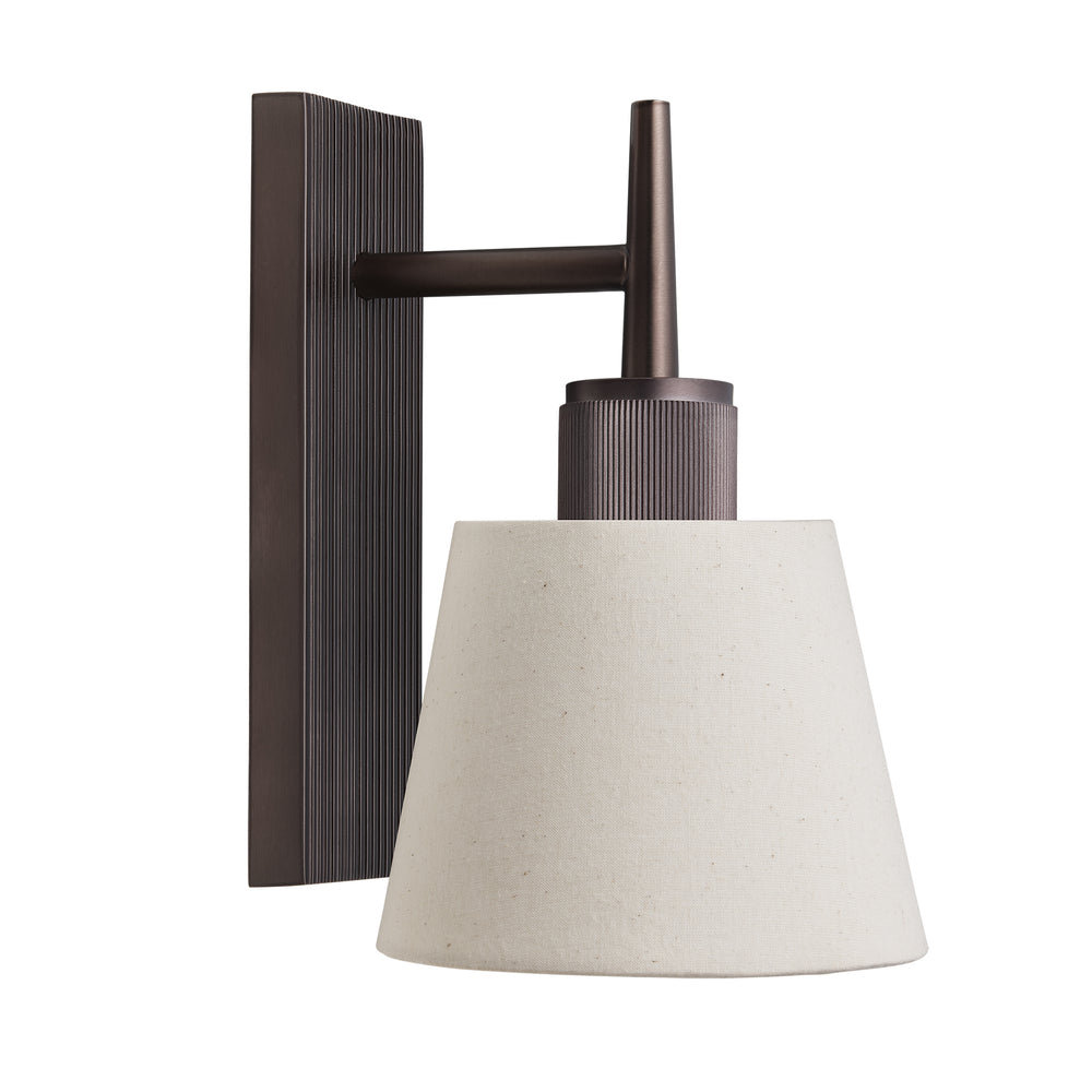 Bronze Henley Single Wall Light with Cotton Shade