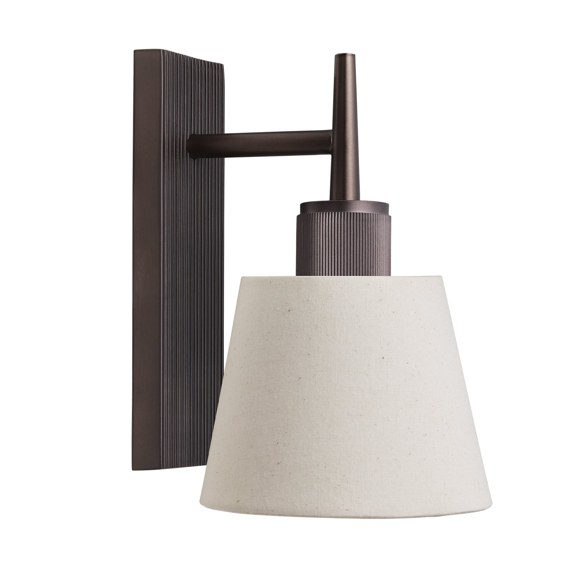 Bronze Henley Single Wall Light with Cotton Shade
