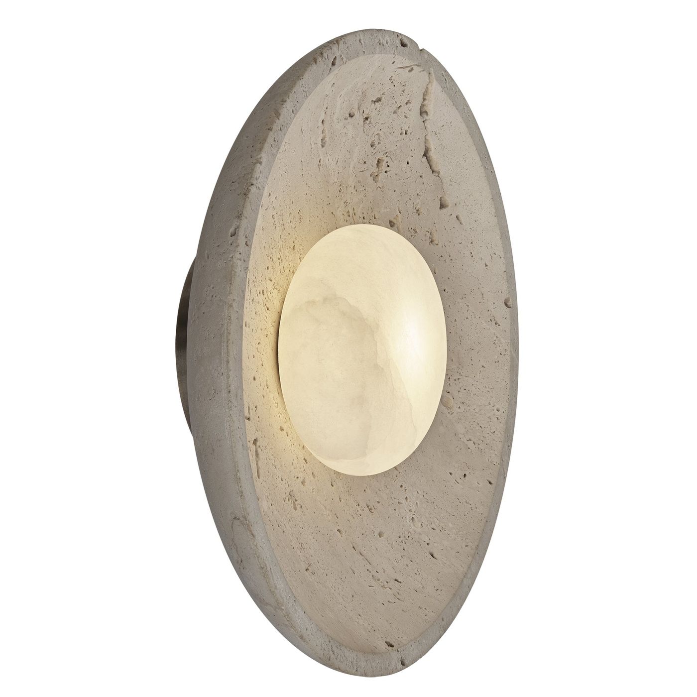 Travertine & Alabaster Diffuser Wall Light in 10 inch in Natural, Product Code TR-AL-WL10-N