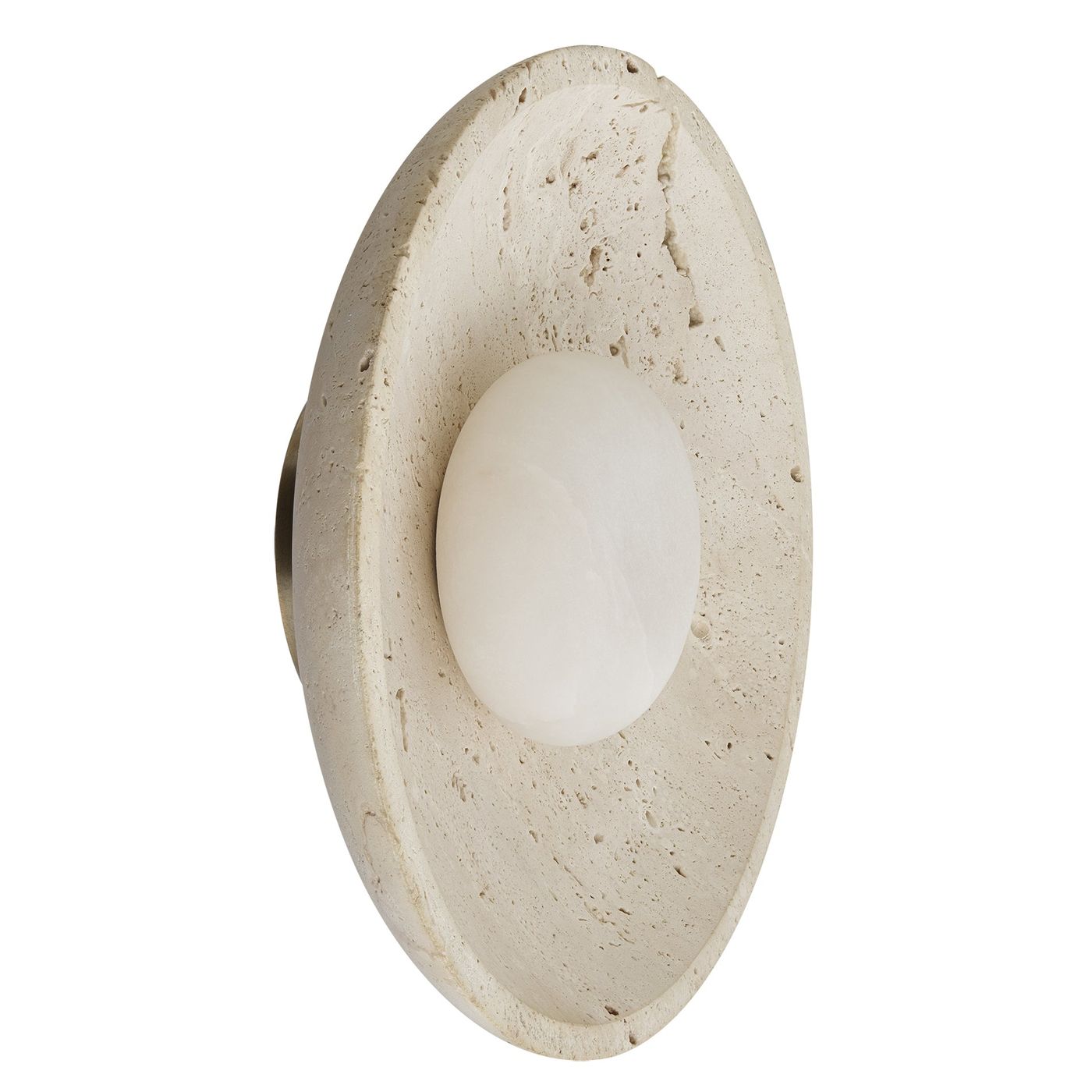 Travertine & Alabaster Diffuser Wall Light in 10 inch in Natural, Product Code TR-AL-WL10-N