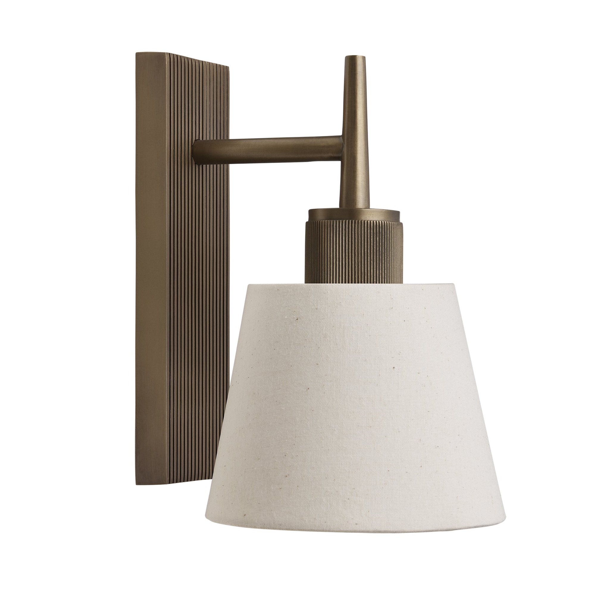 Brass Henley Single Wall Light with Cotton Shade