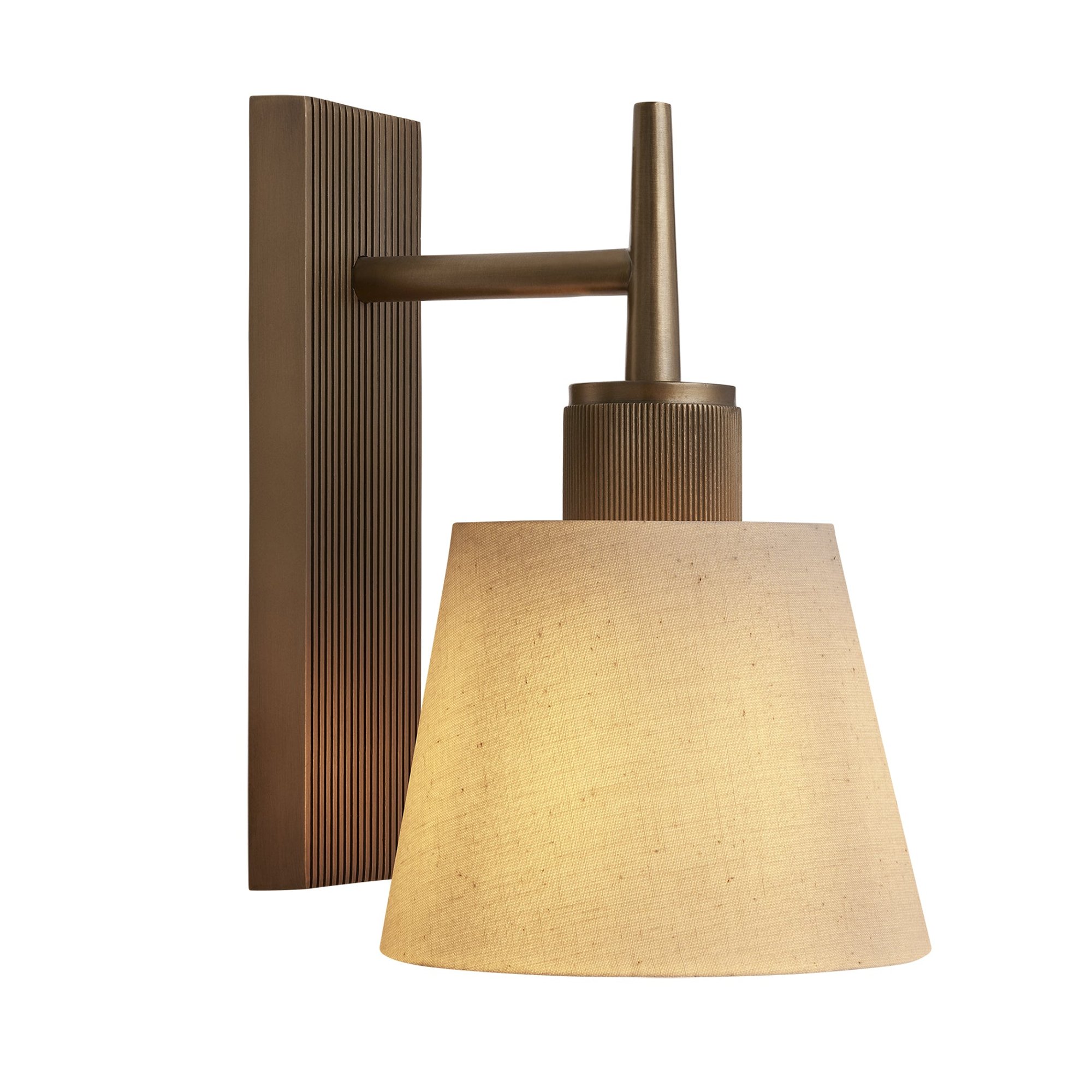 Brass Henley Single Wall Light with Cotton Shade