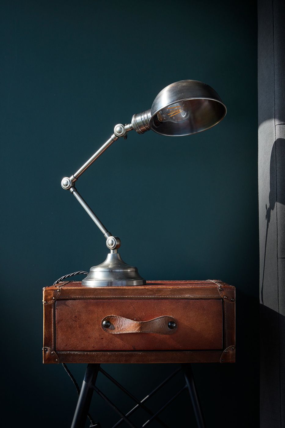 Brooklyn Pharmacy Adjustable Dome Table Lamp - 7 Inch - Gunmetal