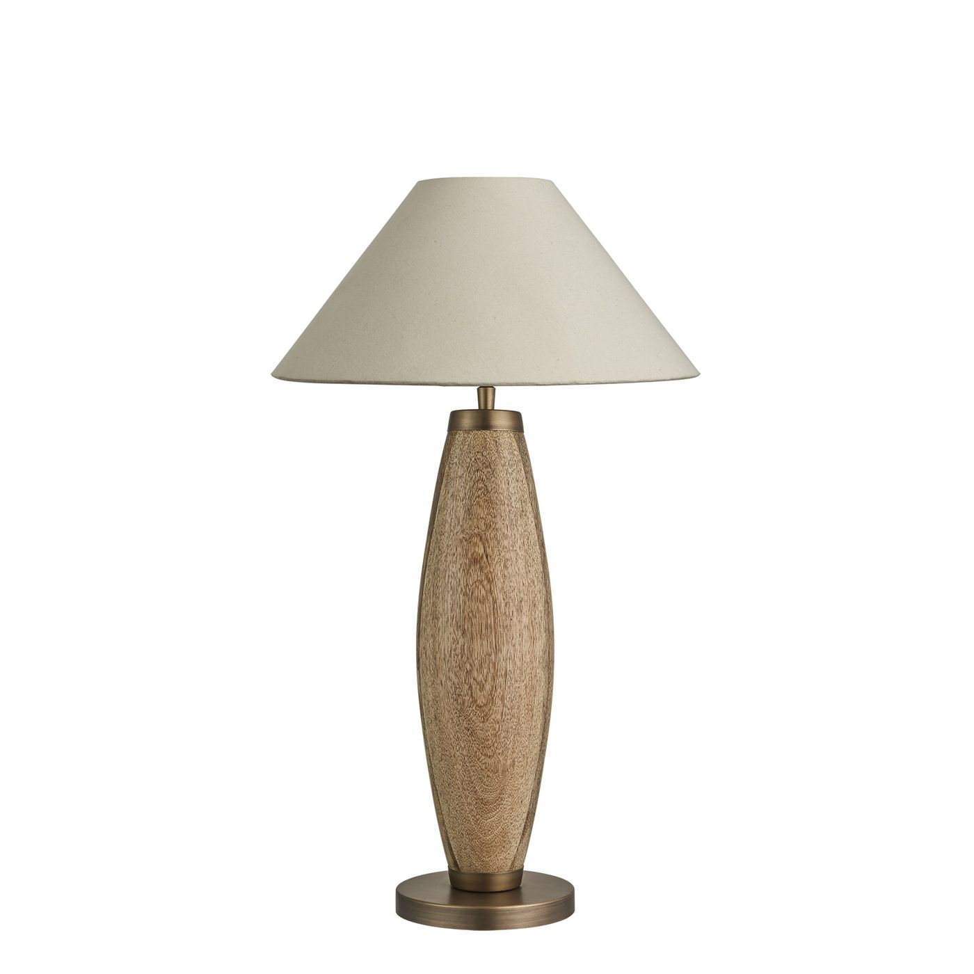 Wooden Geometric Pillar Table Lamp - Natural