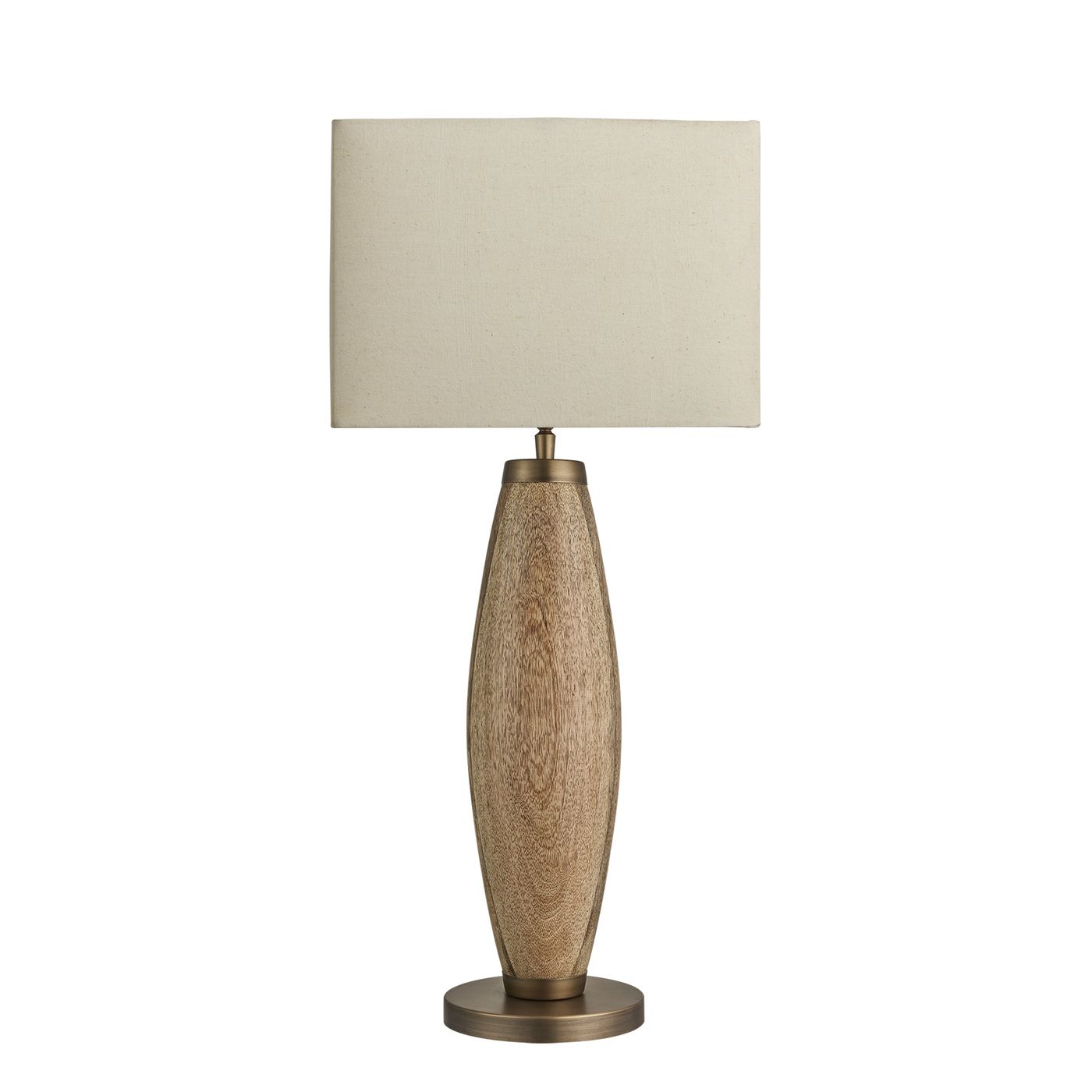 Wooden Geometric Pillar Table Lamp - Natural